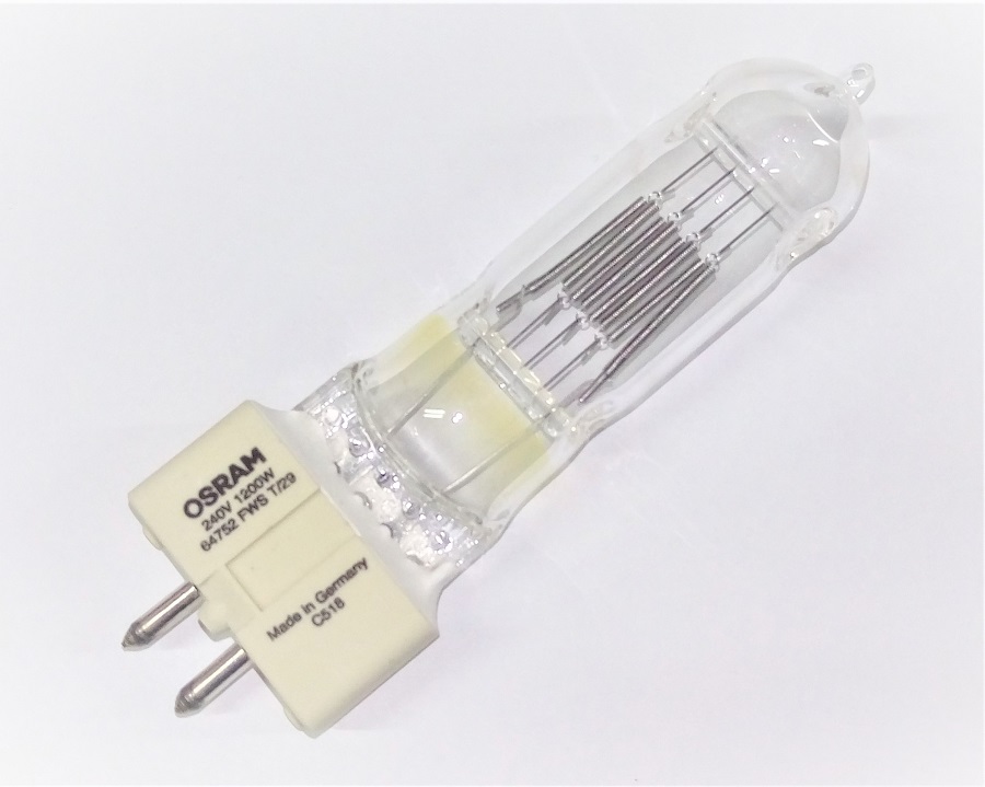 Лампа галогенная специальная 64752 240V 1200W GX9.5 FWS T/29 OSRAM